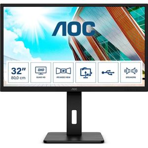 AOC Q32P2 (2560 x 1440 pixels, 31.50""), Monitor, Zwart