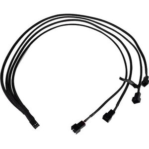 Alphacool LK Y-splitter 3-polig naar 4x 3-polig 60cm, PC ventilator accessoires, Zwart