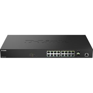 D-Link 16 Ports 2.5Gbps PoE9 0W+ 2 Ports 10G SFP+ Smart Managed Switch (18 ports), Netwerkschakelaar, Zwart