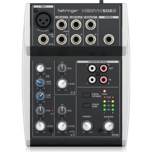 Behringer 502S - 5-kanałowy kompaktowy mikser analogowy z interfejsem USB zaprojektowany specjalnie (Studio en live mixer), Mengtafel