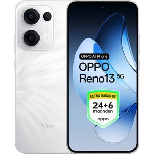 OPPO Reno13 5G - 12+256GB - 24+6 maanden extra garantie - Plume White (CPH2689PE) (256 GB, Pluim Wit, 5G), Smartphone, Wit
