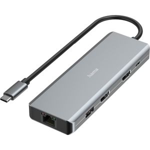 Hama Connect2Media (USB C), Docking station + USB-hub, Grijs