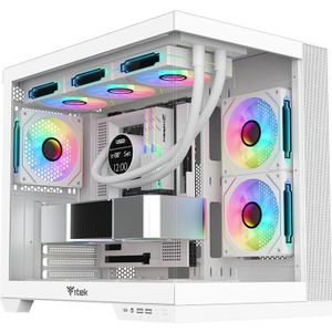 Itek - CAVE DS White Edition - PC Behuizing - Wit - Gehard Glas
