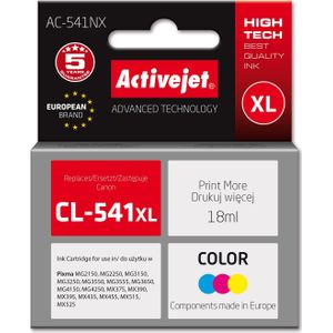 Activejet, Inkt, AC-541NX Tinte für Canon Drucker (Ersatz Canon CL-541XL) Supreme 18 ml blau gelb rot