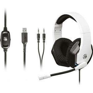 A4Tech Bloody G260p USB+AUX3.5 białe (Bedraad), Gaming headset, Wit