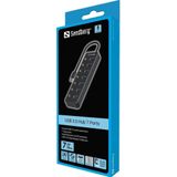 Sandberg 134-33 interface hub USB 3.2 Gen 1 (3.1 Gen 1) Type-A 5000 Mbit/s Zwart