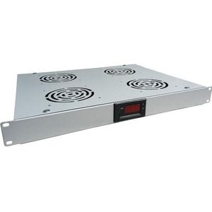 Alantec SA-F-1U-4-T-S Ventilatiepaneel met thermostaat 19 1U 4 ventilatoren grijs, Accessoires voor serverkasten, Grijs