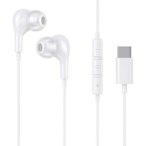 PowerGuard USB-C Voice Call Headset In-Ear Kopfhörer mit Mikrofon & Fernbedienung, Koptelefoon, Wit