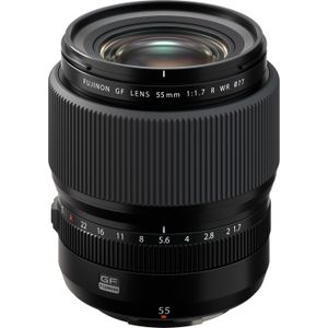 Fujifilm GF 55mm f/1.7 R WR (Fujifilm Fujinon GF, Middenformaat), Objectief, Zwart