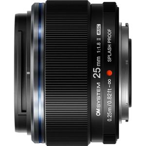 OM System M.Zuiko Digital 25mm F1.8 II (Olympus OM), Objectief, Zwart