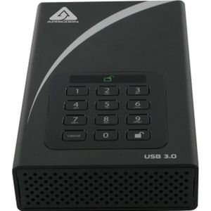 Apricorn HDD Aegis Padlock AES 2.5 12TB USB3.0 ext (12 TB), Externe harde schijf, Zwart