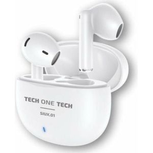 Tech One Tech Bluetooth In Ear Headset Tec1401 Weiss (5 h, Draadloze), Koptelefoon, Veelkleurig