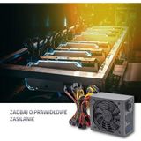 Qoltec 50348 ATX 1800W voeding 80 Plus Platinum Gaming Miner (1800 W), PC-voedingseenheid, Zwart