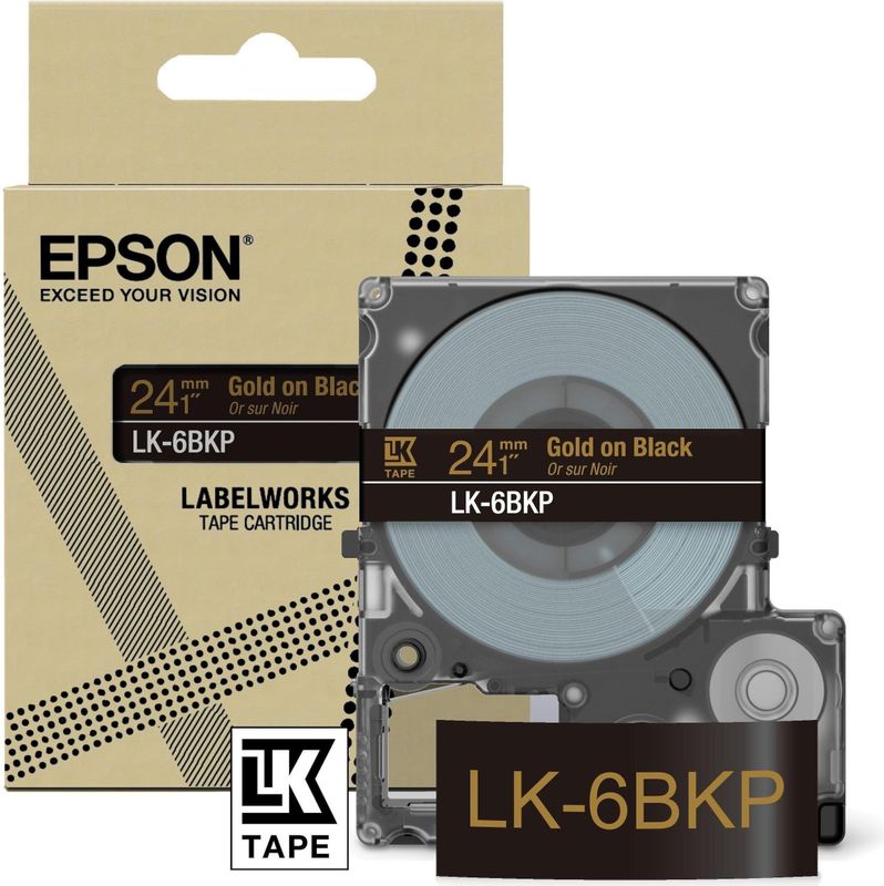 Epson LK-6BKP Zwart, Goud