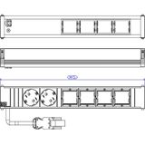 Bachmann - CONI - Verlengsnoer - Zwart - Geanodiseerd Aluminium - 2 Uitgangspluggen