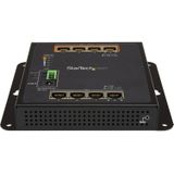 StarTech.com 8 poorts (4 PoE+) Gigabit ethernet switch managed wandmonteerbaar met toegang voorzijde