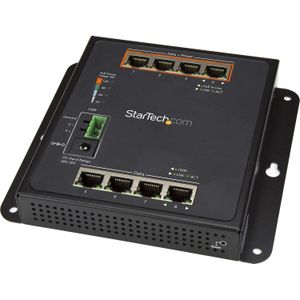 StarTech.com 8 poorts (4 PoE+) Gigabit ethernet switch managed wandmonteerbaar met toegang voorzijde