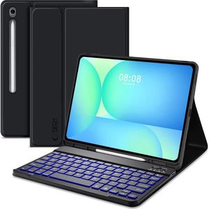 Tech-Protect SC Pen + Tastaturhülle für Samsung Galaxy Tab S10 FE+ 13.1 X620 / X626B - Schwarz, Tablet toetsenbord, Zwart