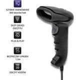 Qoltec - Draadloze Laserscanner - Zwart - Type Draadloos/Bedraad