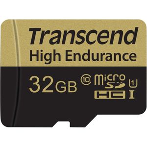 Transcend 32GB MICROKAART (KLASSE 10) (microSDHC, 32 GB, U1, UHS-I), Geheugenkaart, Zilver, Zwart