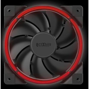 Pccooler CORONA met rode verlichting (120 mm), PC ventilator, Rood, Zwart