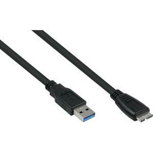 Good Connections Kabelmeister USB 3.0 naar USB Micro B CU 0,5m zwart (0.50 m, USB 3.2 Gen 1), USB-kabel