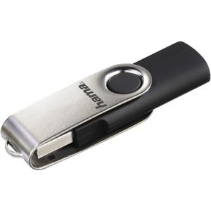 Hama Draai (8 GB, USB A, USB 2.0), USB-stick, Zwart