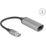 Delock USB Typ-A 5 Gigabit LAN Adapter (USB 3.1, RJ45/LAN (1x)), Netwerkadapter, Grijs