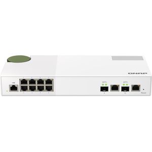 QNAP QSW-M2108-2C netwerk-switch Managed L2 2.5G Ethernet (100/1000/2500) Grijs, Wit