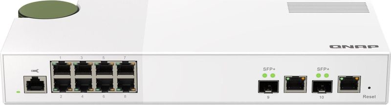 QNAP QSW-M2108-2C netwerk-switch Managed L2 2.5G Ethernet (100/1000/2500) Grijs, Wit