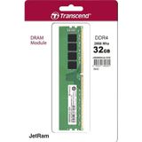 Transcend - JetRAM - RAM - Groen - 1 x 32GB - 2666 MHz - DIMM 288 pin
