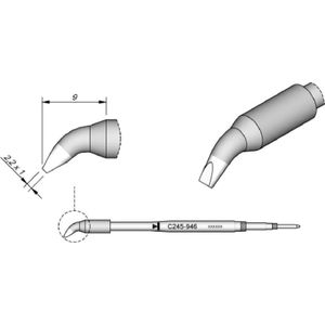 JBC Soldeerstift serie C245 beitelvormig, C245946/2,2 x 1,0 mm, gebogen (Soldeerstift), Soldeer accessoires