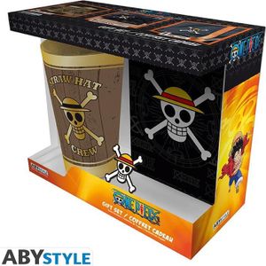 ABYstyle One Piece GiftSet Bicchiere/Badge/Notebook Schedel, Andere spelaccessoires