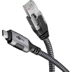 Goobay Ethernetkabel USB-C naar RJ45, 10 m (10 m, USB 3.2 Gen 1), USB-kabel
