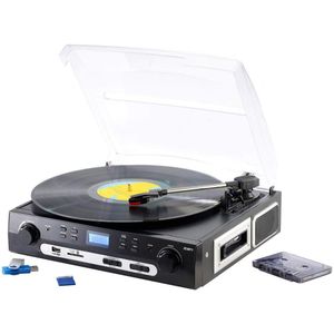 Q-Sonic Record en MC digitizer incl. Audio Restaurator Pro 10 (Instapniveau, Volautomatisch), Platenspeler, Zwart