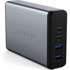 Satechi Pro USB-C Desktop Charger (108 W, Stroomvoorziening), USB-lader, Zilver, Zwart