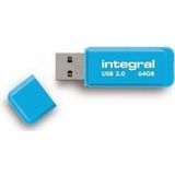 Usb-stick integral 64gb 3.0 neon blauw | Blister a 1 stuk