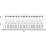 Alantec 028 Patchpaneel 1U, Server accessoires, Zwart