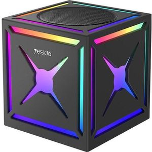 Yesido - Portable Wireless Speaker (YSW34) - Bluetooth V5.3, TWS, 500mAh, RGB Lights - Black, Bluetooth luidspreker, Zwart