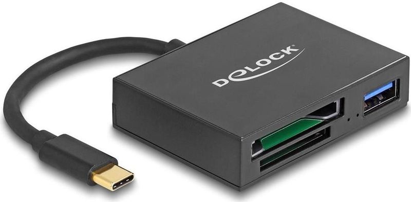 Delock - Kaartlezer - USB Type-C - USB Type-A - XQD en SD Sleuf