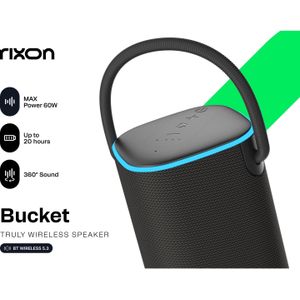 Rixon Emmer Bluetooth luidsprekers 60W zwart, Bluetooth luidspreker, Zwart