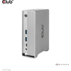 Club 3D CSV-1568 (USB C), Docking station + USB-hub, Grijs