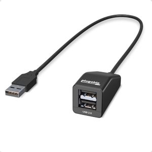 Plugable Technologies USB2-2PORT interface hub USB 2.0 480 Mbit/s Zwart