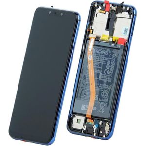 Huawei Mate 20 Lite LCD scherm met touchscreen met frame en batterij blauw origineel (service pack), Batterij smartphone