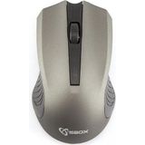 SboX WM-373G muis, draadloos, draagbaar, oplaadbaar, met 3 knoppen, 2,4 G, draadloos, 800 dpi, grijs