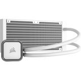 CORSAIR - H100i RGB ELITE - Vloeibare CPU-Koeler - Wit - 240mm AIO, AF120 ELITE PWM Ventilatoren, Intel® LGA 1700, AMD® AM5 & AM4