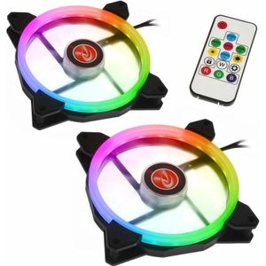 Raijintek - IRIS 14 - Ventilator - Zwart - Set van 2 - RGB LED