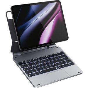 Epico Aluminium Backlit Keyboard Case, Tablet toetsenbord, Zilver
