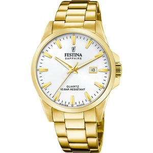 Festina, Horloge, F20044/2 Swiss Made Acero Classic, Goud, (41 mm)