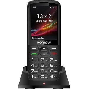 Konrow - Senior 280 - Mobiele Telefoon - Zwart - Dual Sim